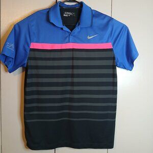 Nike Golf Dri-Fast Large Blue Multicolor Golf Polo (0775G4)